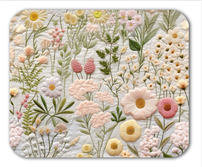 Desk Setup Pc And Laptop - Mouse Pad Brushed Fabric Mousepad Flowers