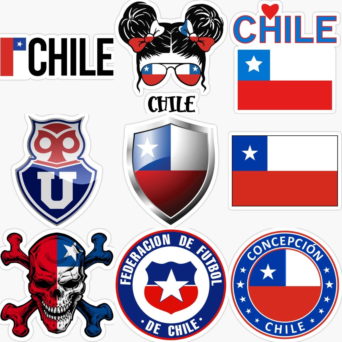 Desk Setup For Laptop - Chile Emblem Flag Skull Creative Sticker