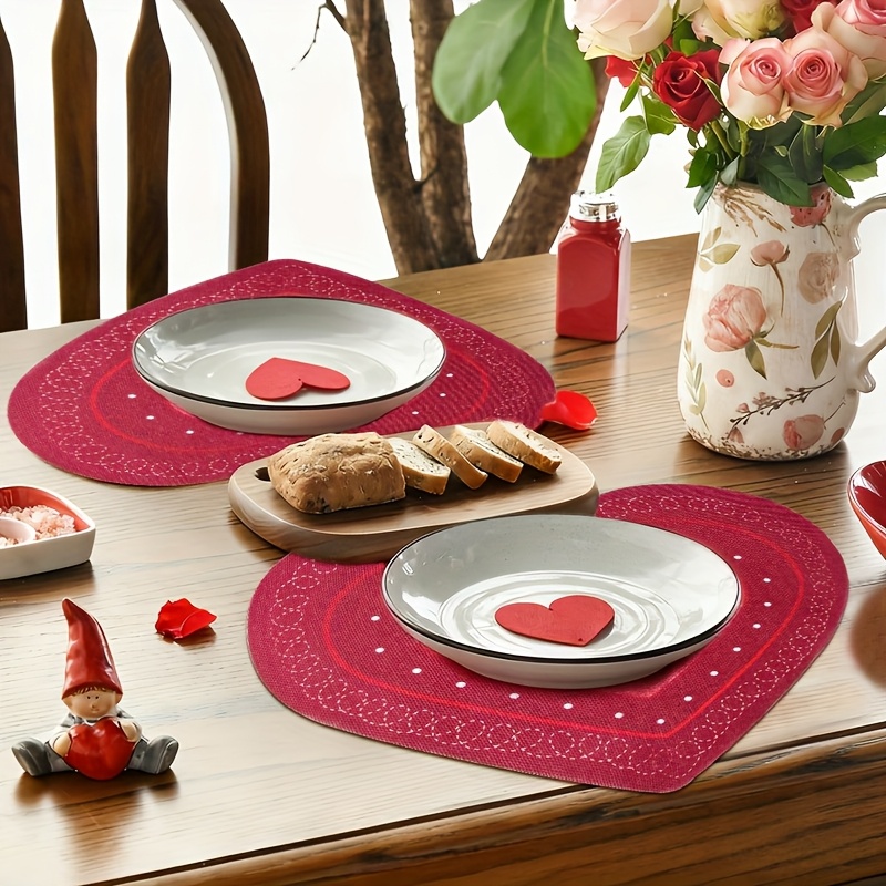 Desk Setup Clean - 4PCS Valentine's Day Romantic Heart-shaped Vinyl