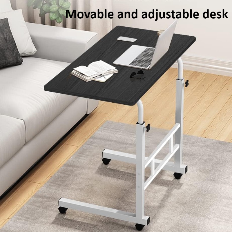 Desk Setup For Laptop - Bedside Desk with Universal Wheels Oversized
