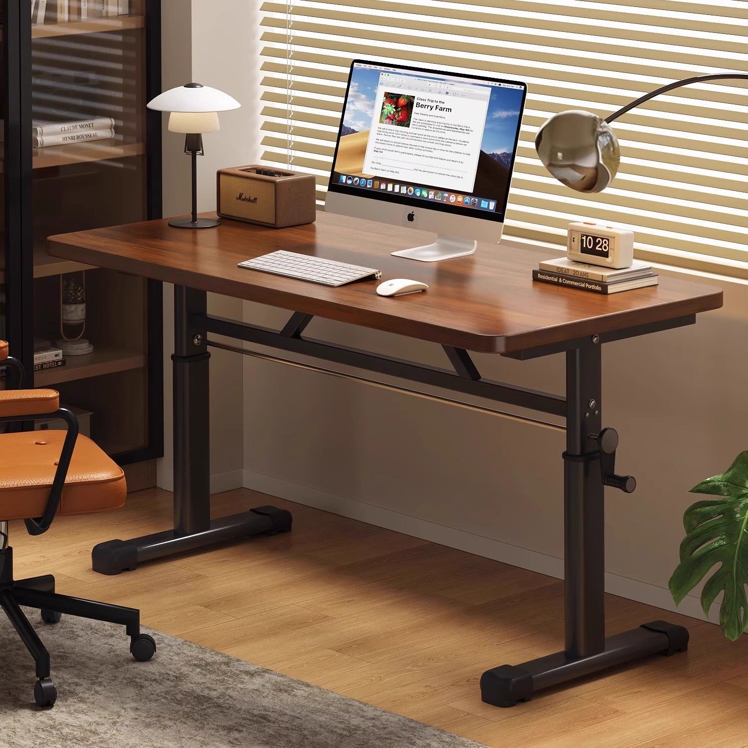 Desk Setup For Laptop - Modern Simple Adjustable Height Computer Desk