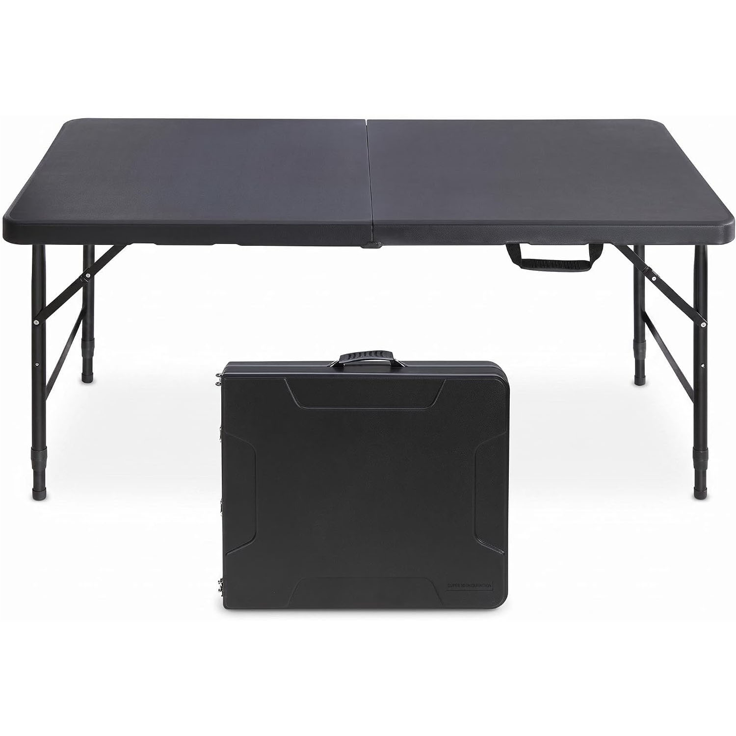 Desk Setup Clean - Folding Table 4ft Height Adjustable Heavy-Duty