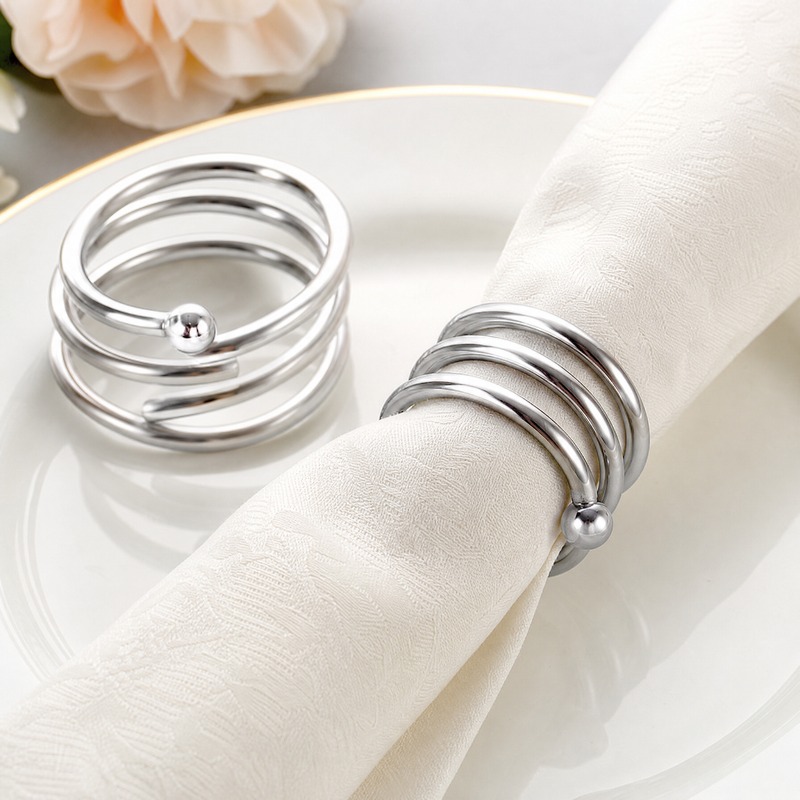 Desk Setup Pegboard - Double bead napkin clasp, napkin ring,