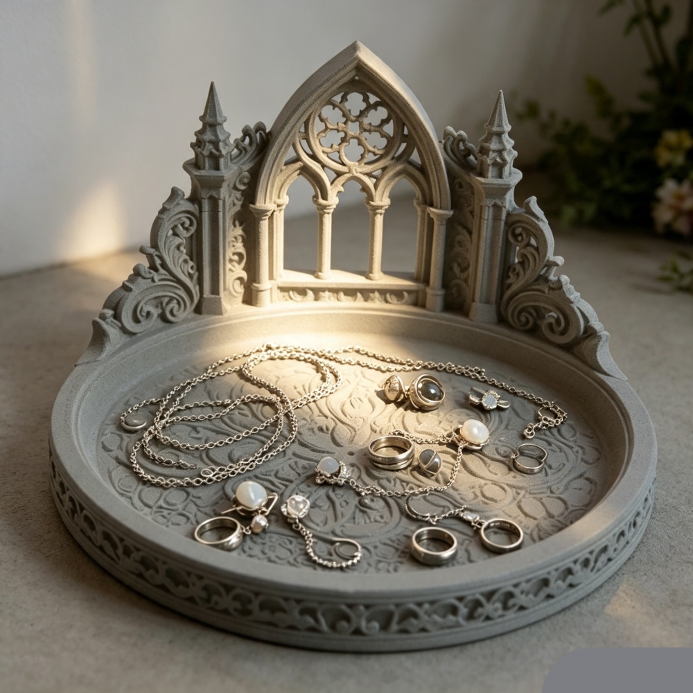 Desk Setup Ideas - 3D Printed White Gothic Cathedral Arch