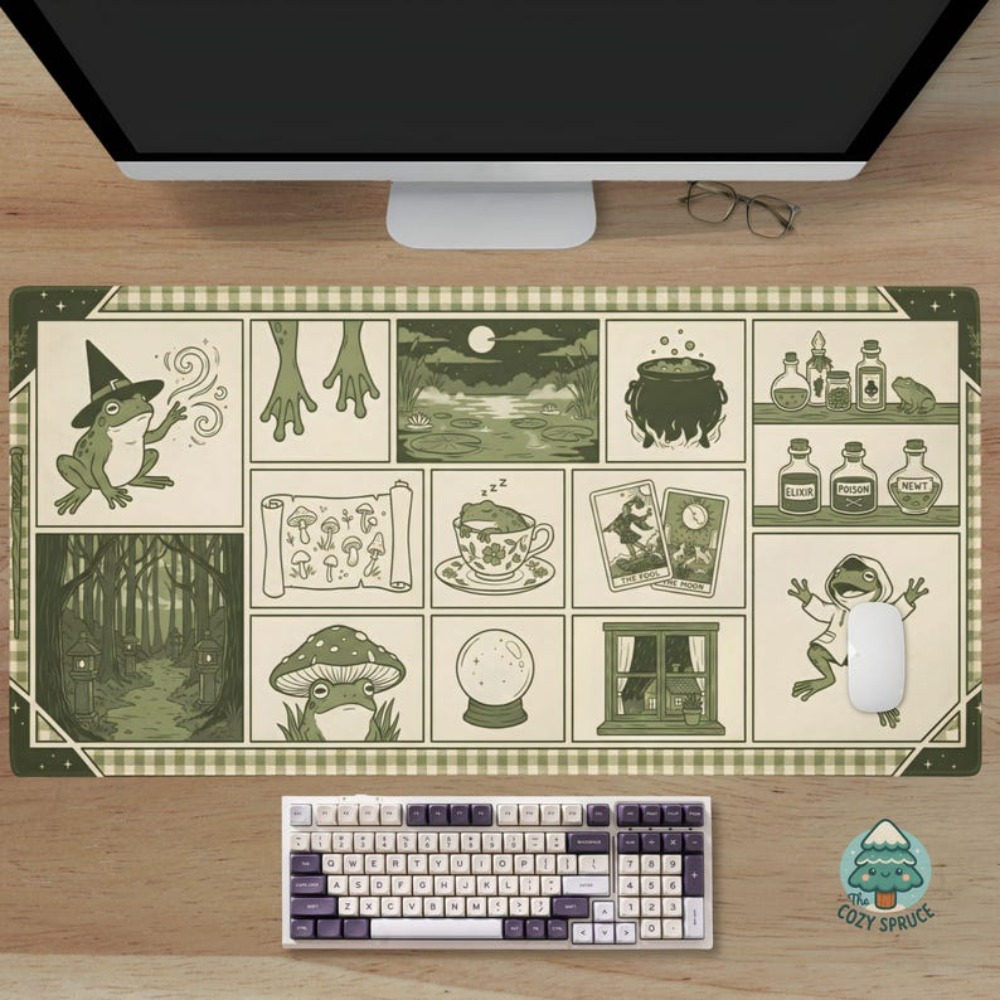 Witchy Frog Apothecary Desk Ma - đánh giá và giá Desk Setup Aesthetic