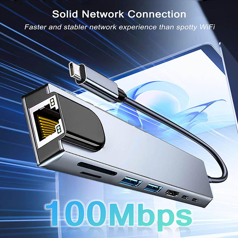 8 In 1 USB Type C Hub for MacB - đánh giá và giá Desk Setup Usb Hub