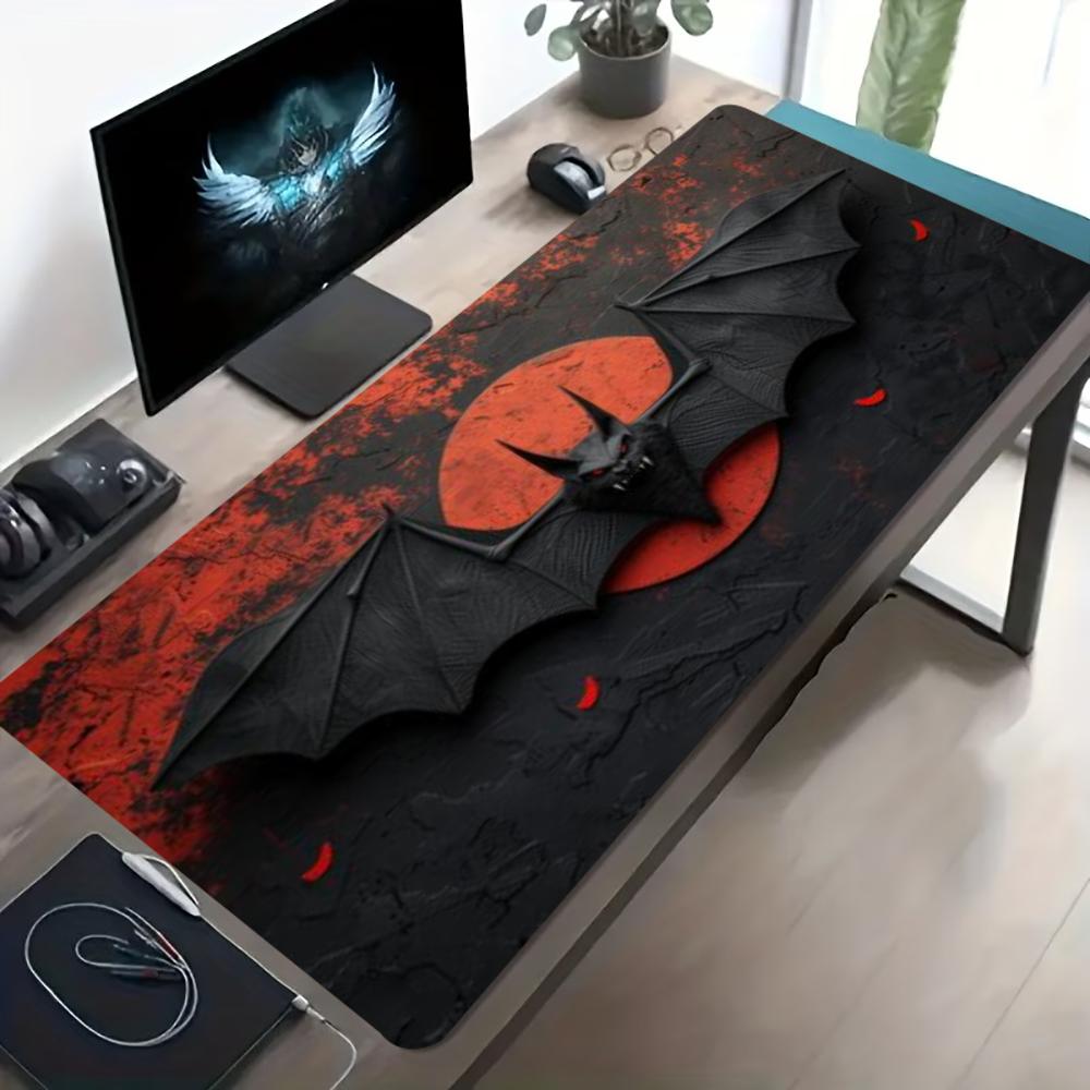 Dark Red Bat Pattern Large Gam - đánh giá và giá Desk Setup Pc And Laptop