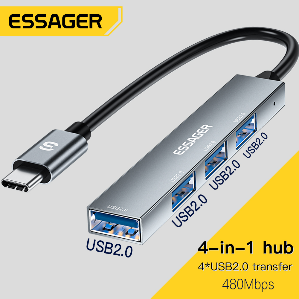 Essager 4 in 1 USB C Cable Hub - đánh giá và giá Desk Setup Usb Hub