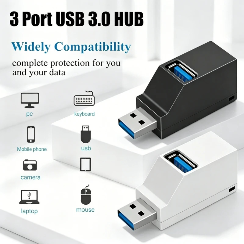 USB 3.0 2.0 Rotatable 3 Ports  - đánh giá và giá Desk Setup Usb Hub