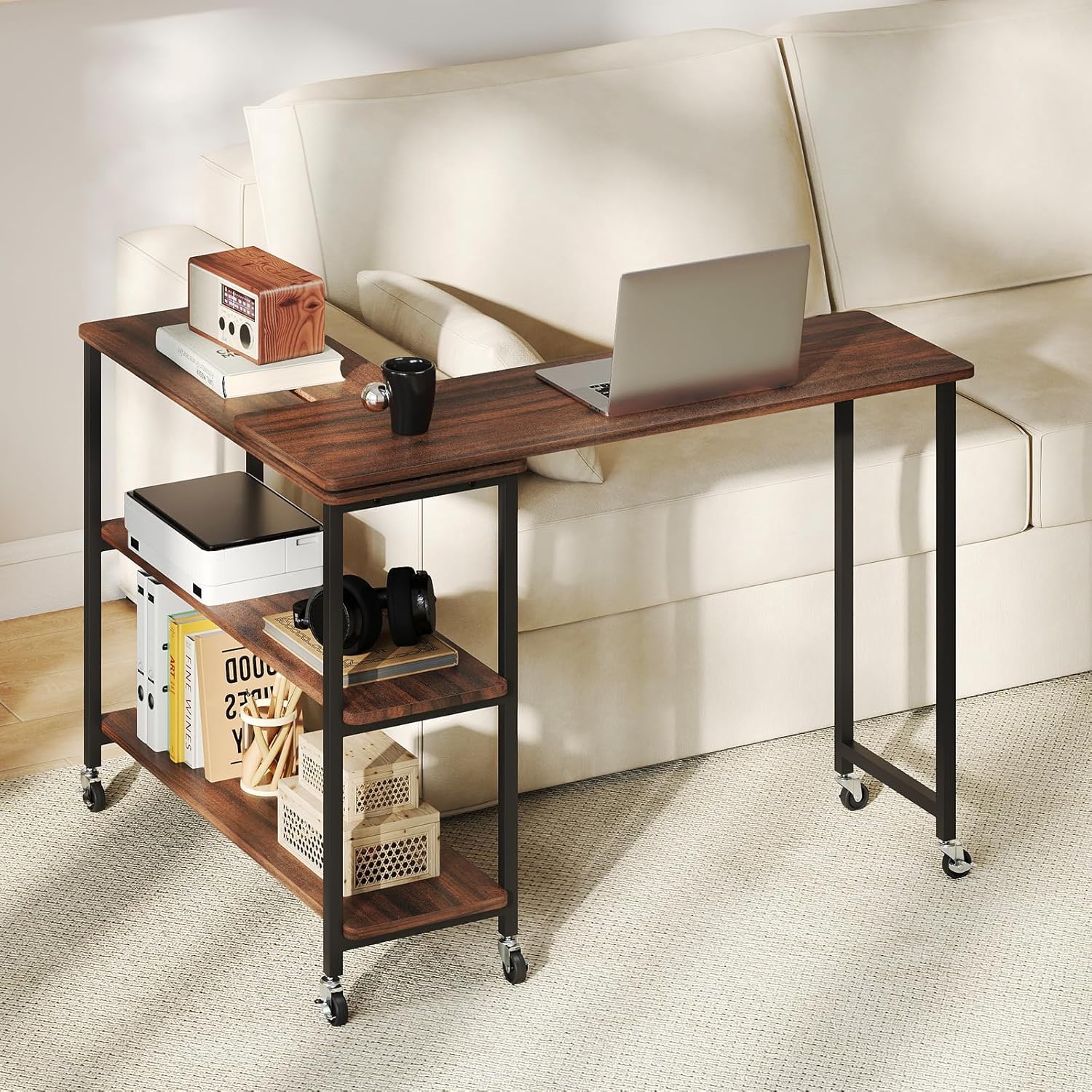 360° Rotating Side Table with  - đánh giá và giá Desk Setup For Laptop
