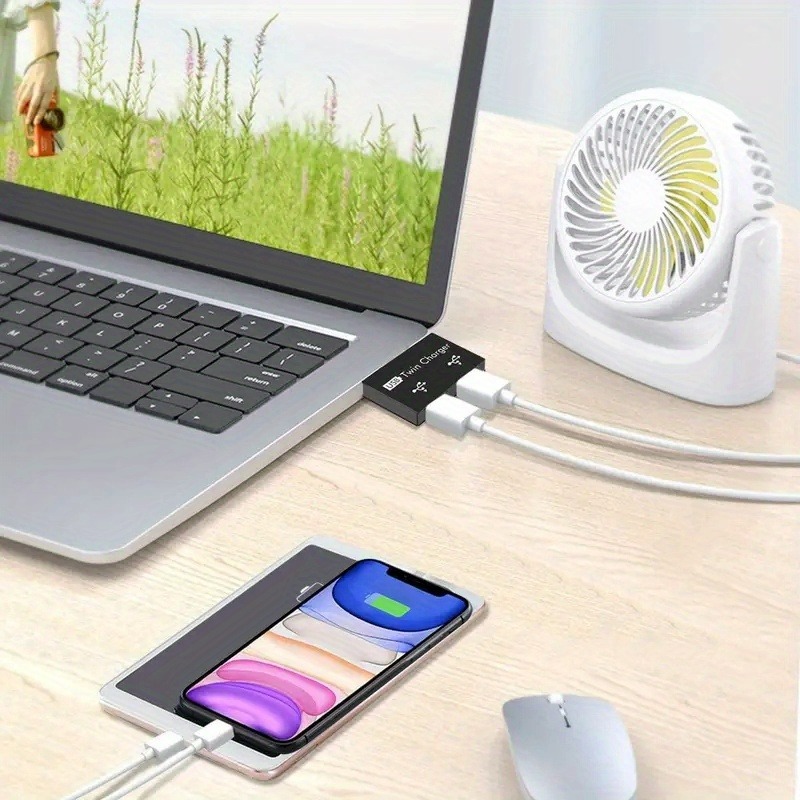 USB2.0 Splitter 1 Male To 2 Po - đánh giá và giá Desk Setup Usb Hub