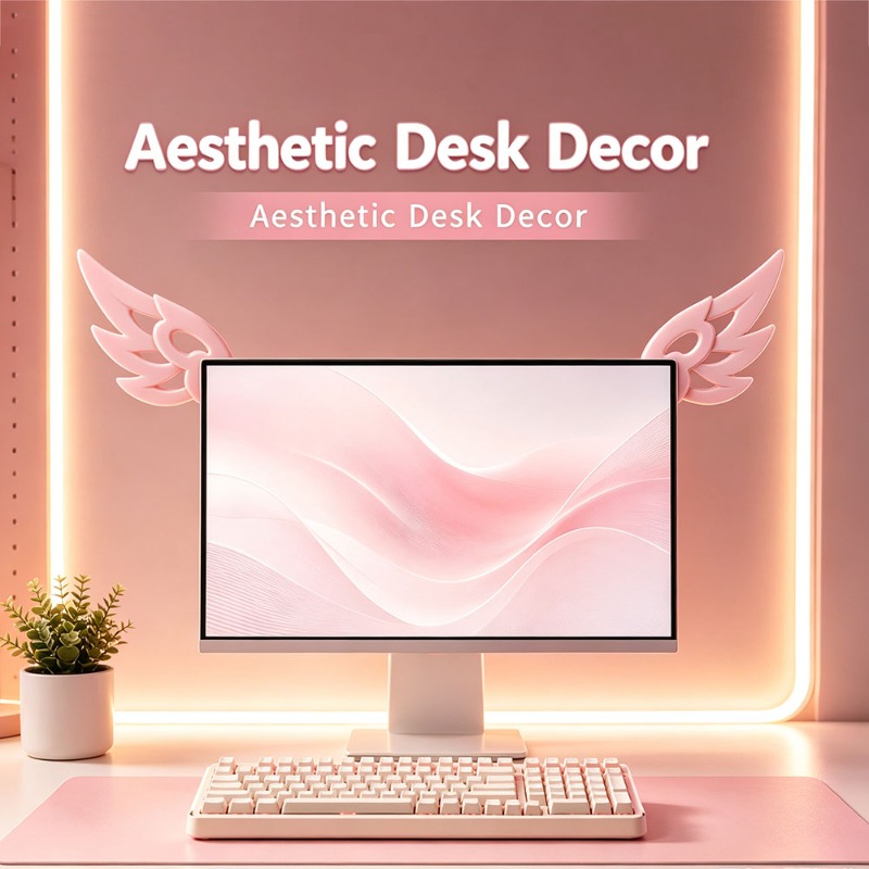 Kawaii 3D Wing Decor for Compu - đánh giá và giá Desk Setup Pegboard