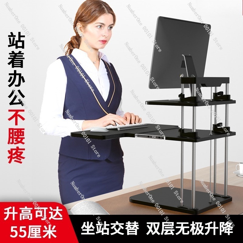 Height-Adjustable Standing Des - đánh giá và giá Desk Setup For Laptop And Monitor