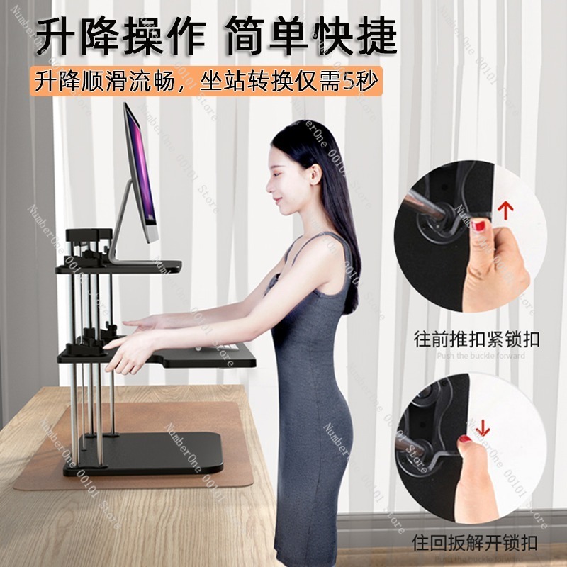 Height-Adjustable Standing Des - đánh giá và giá Desk Setup For Laptop And Monitor