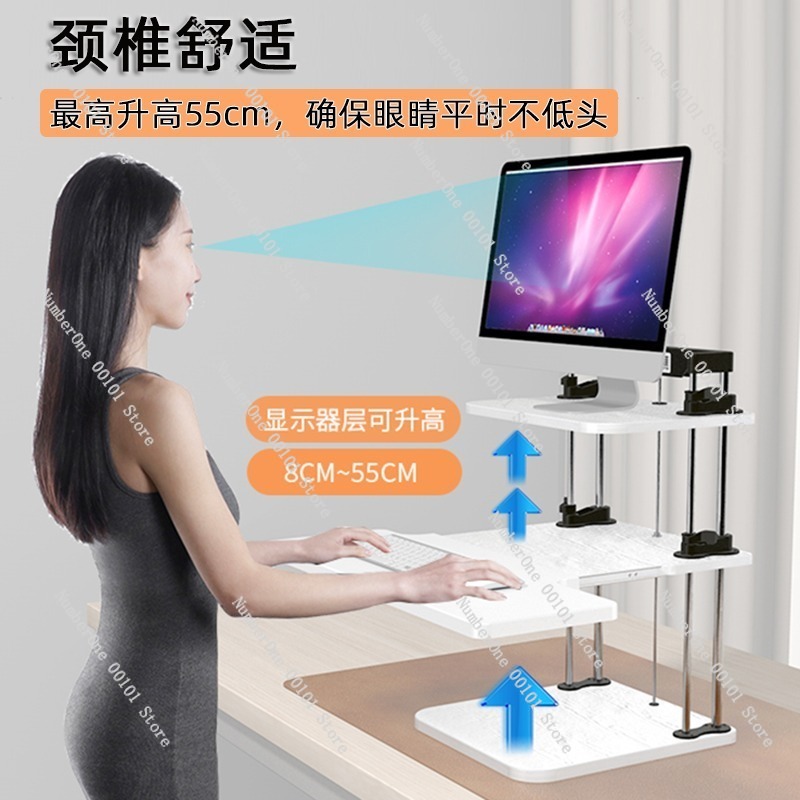 Height-Adjustable Standing Des - đánh giá và giá Desk Setup For Laptop And Monitor