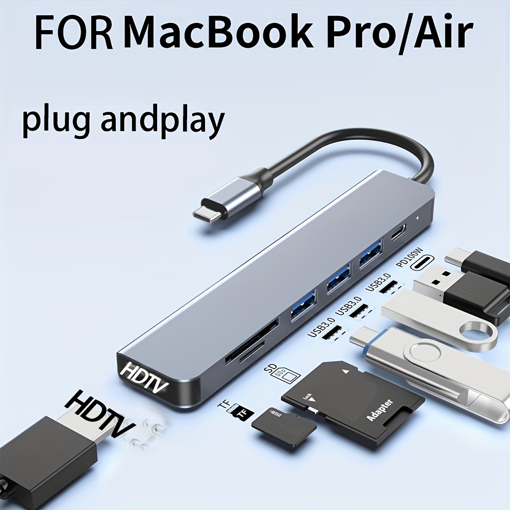 7 in 1 USB C Hub to 4K HDMI-Co - đánh giá và giá Desk Setup Usb Hub