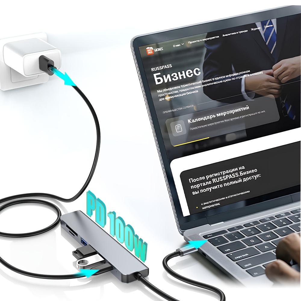 7 in 1 USB C Hub to 4K HDMI-Co - đánh giá và giá Desk Setup Usb Hub