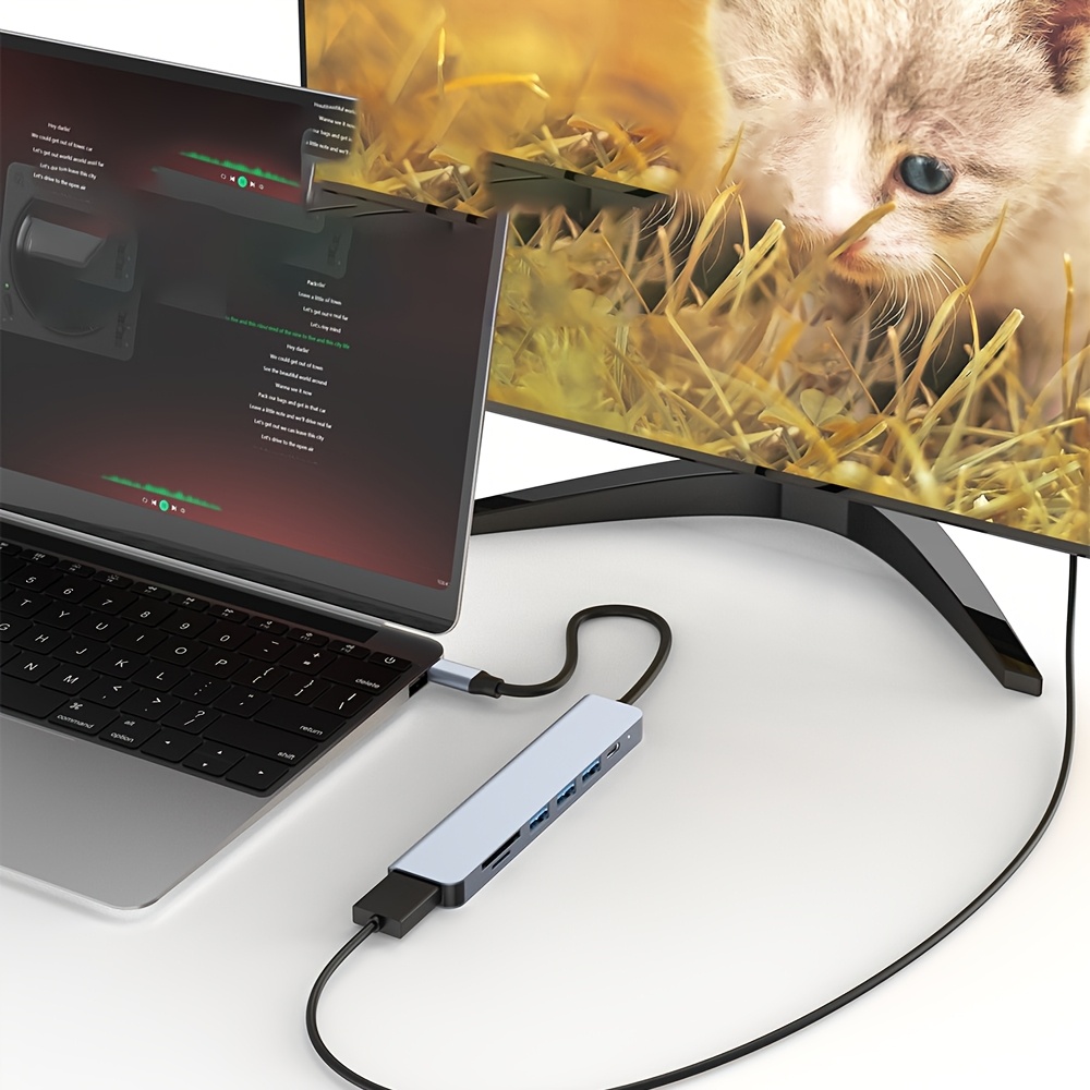 7 in 1 USB C Hub to 4K HDMI-Co - đánh giá và giá Desk Setup Usb Hub
