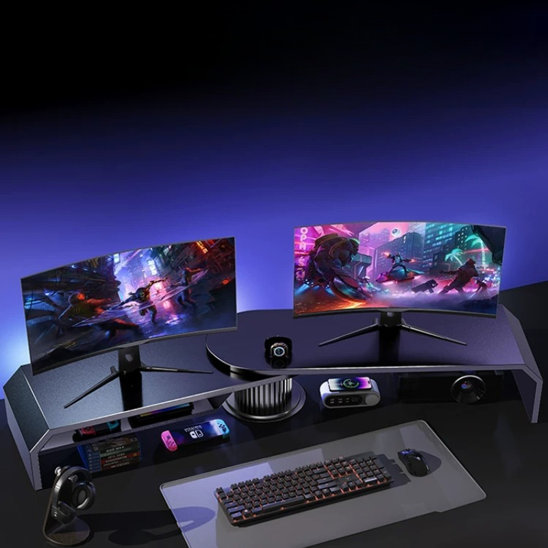 Gaming Dual Monitor Stand Offi - đánh giá và giá Desk Setup For Laptop And Monitor