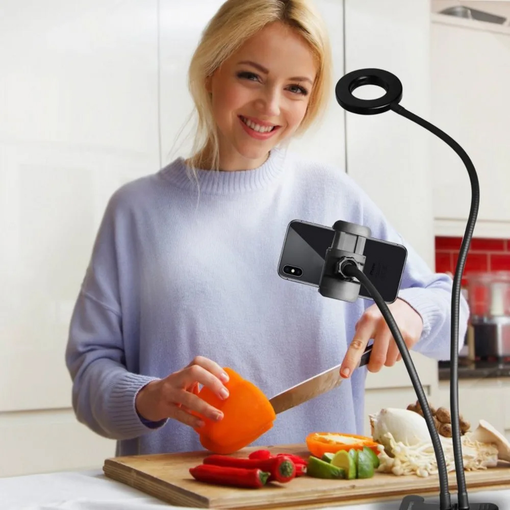 Dual Lights Led Ring Fill Ligh - đánh giá và giá Dual Phone Holder