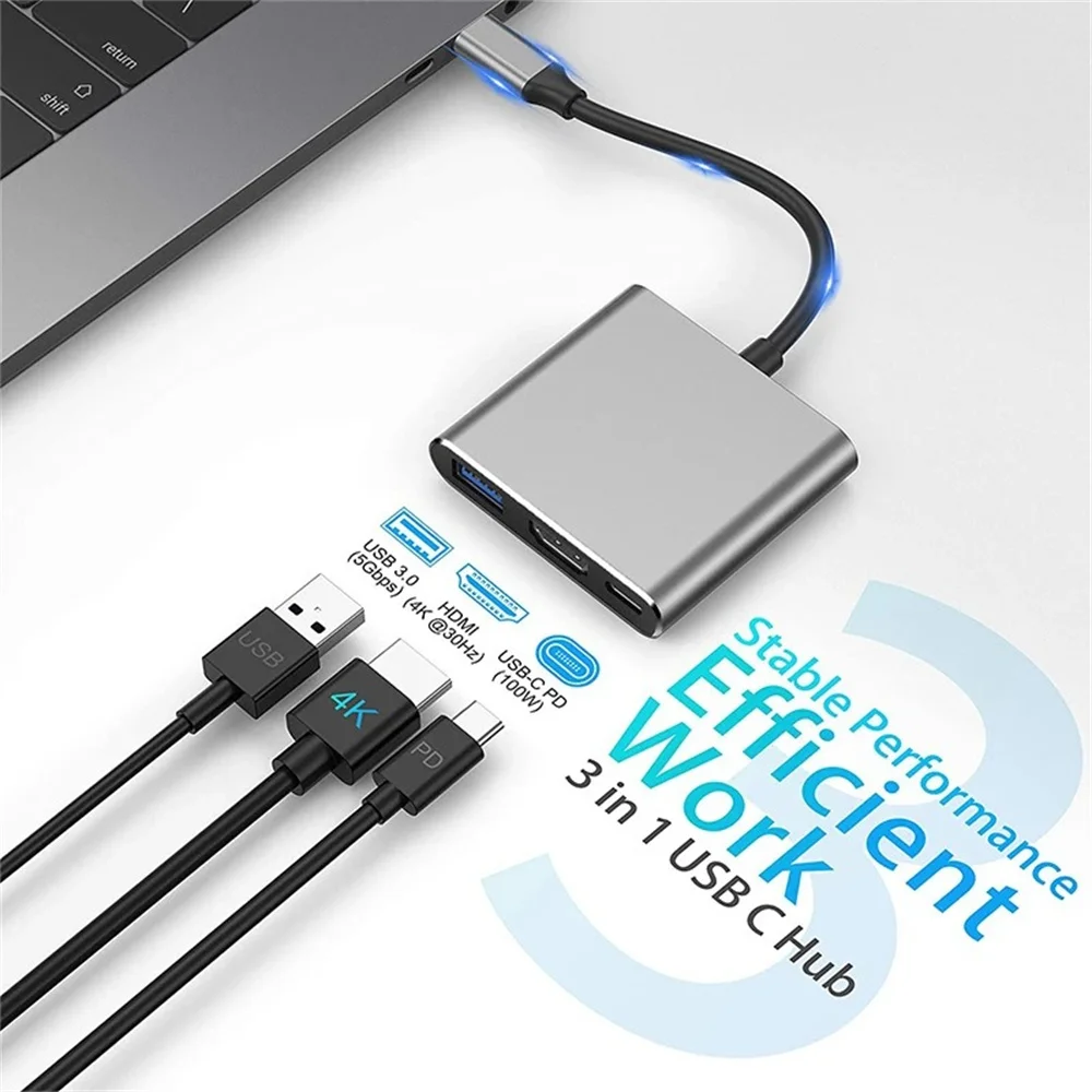 USB C HUB 3-in-1 Multiports Ad - đánh giá và giá Desk Setup Usb Hub