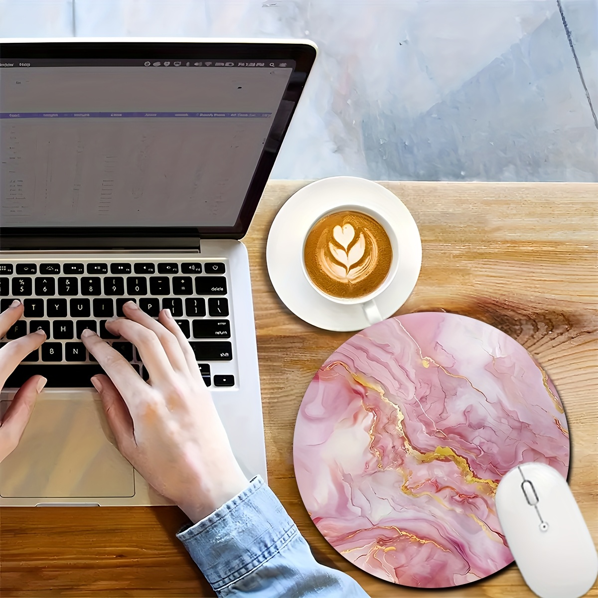 Pink Marble Mouse Pad PC Lapto - đánh giá và giá Desk Setup Pc And Laptop