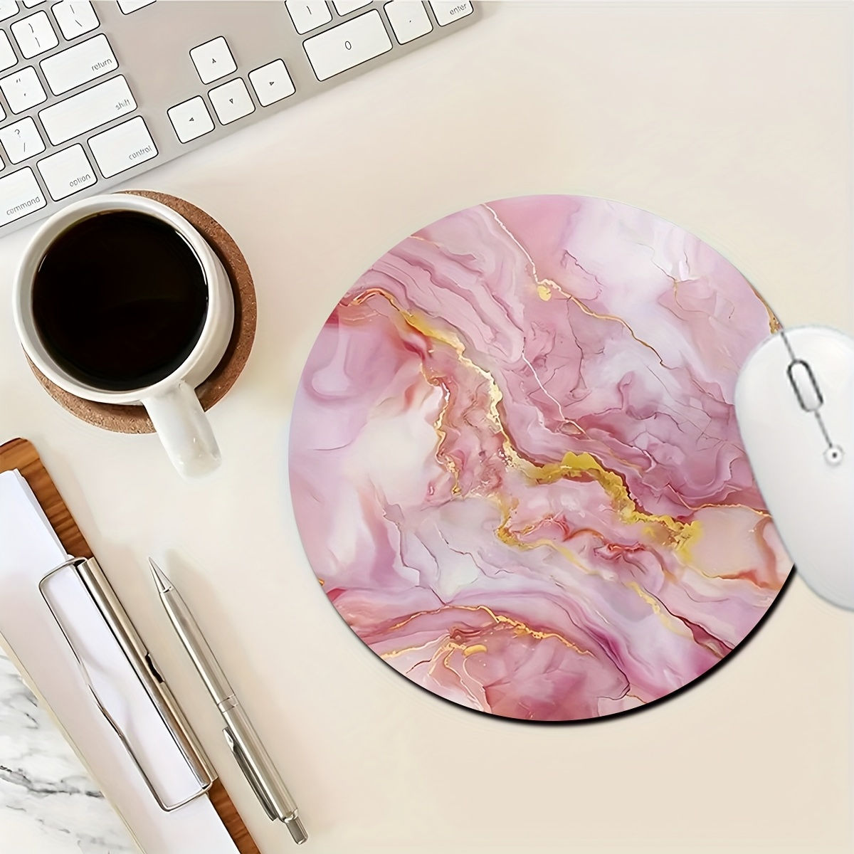 Pink Marble Mouse Pad PC Lapto - đánh giá và giá Desk Setup Pc And Laptop