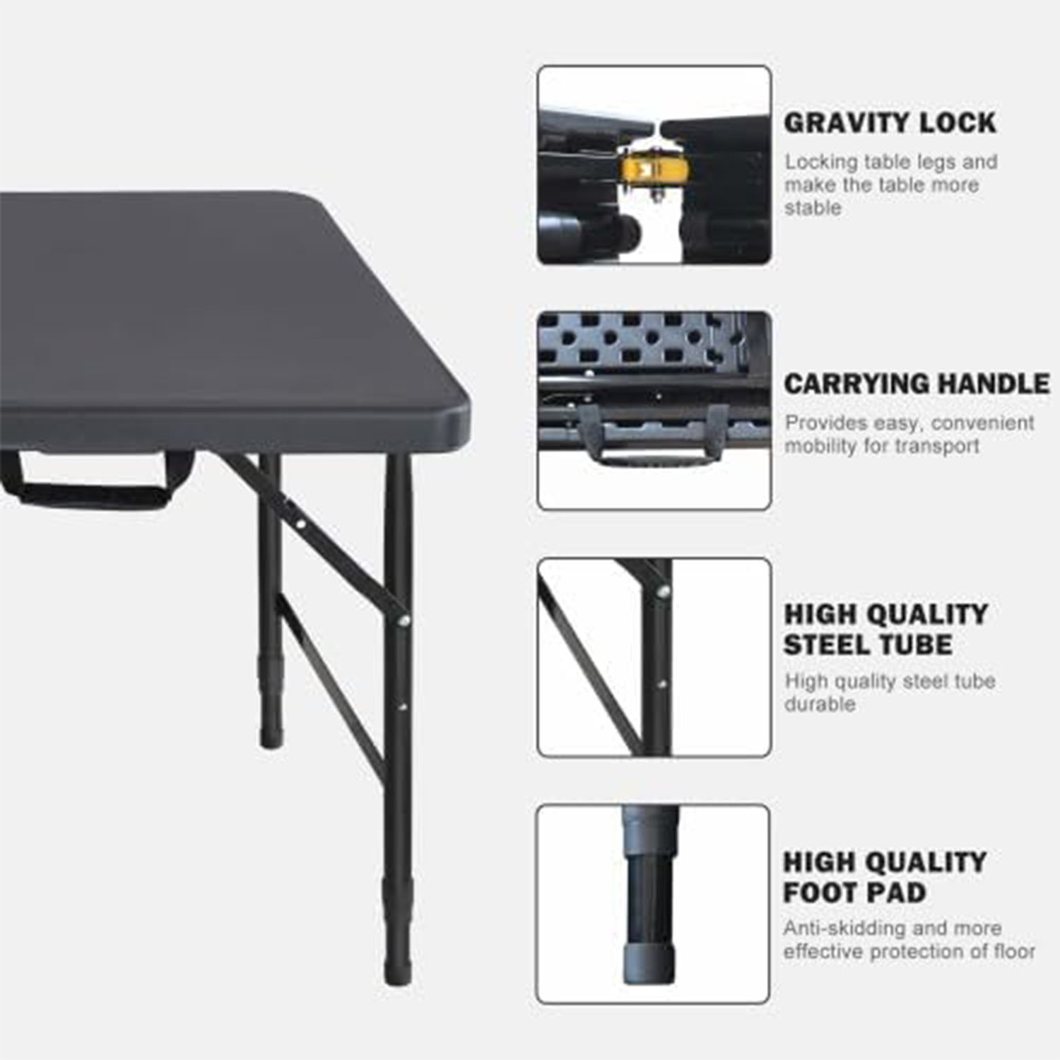 Folding Table 4ft Height Adjus - đánh giá và giá Desk Setup Clean