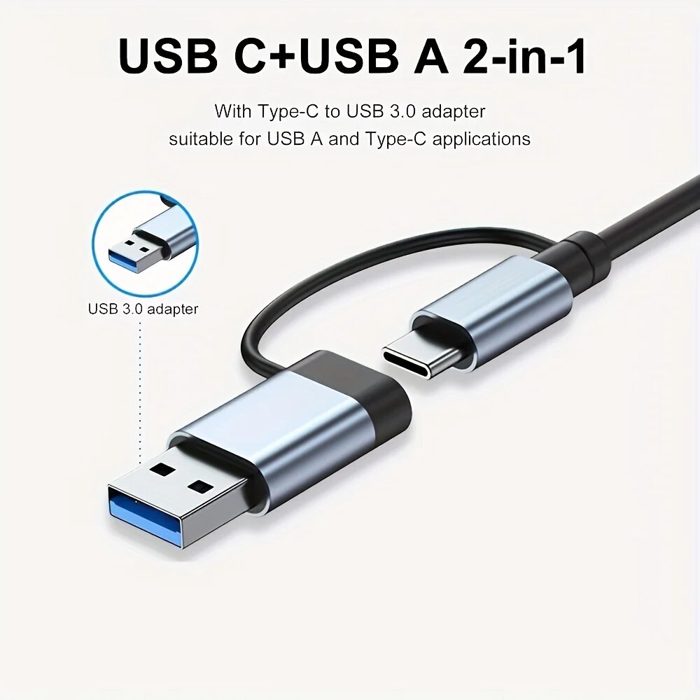 2 In 1 USB3.0 Hub 7 Port Type  - đánh giá và giá Desk Setup Usb Hub
