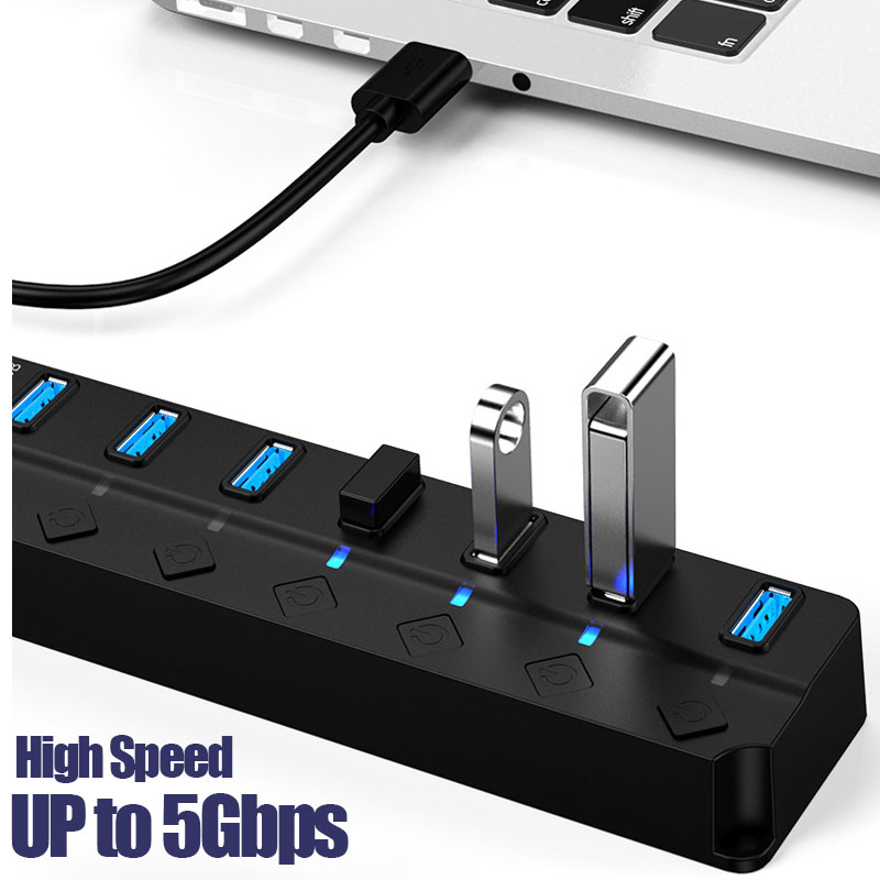 USB 3.0 Power Adapter 4/7 Port - đánh giá và giá Desk Setup Usb Hub