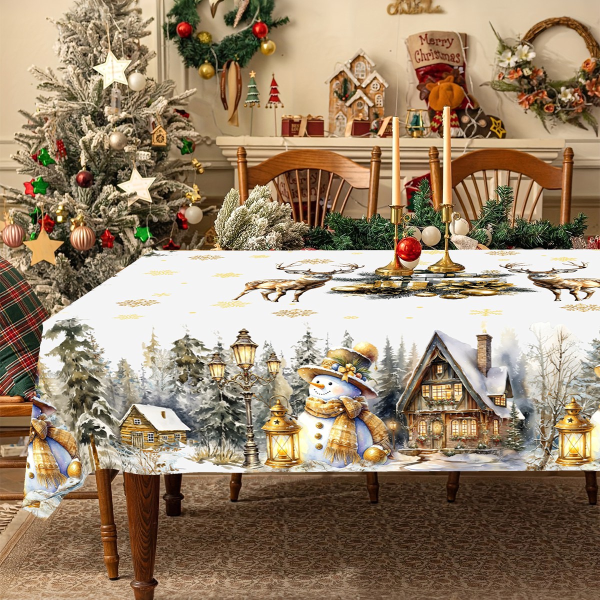 Merry Christmas White Golden T - đánh giá và giá Desk Setup Design