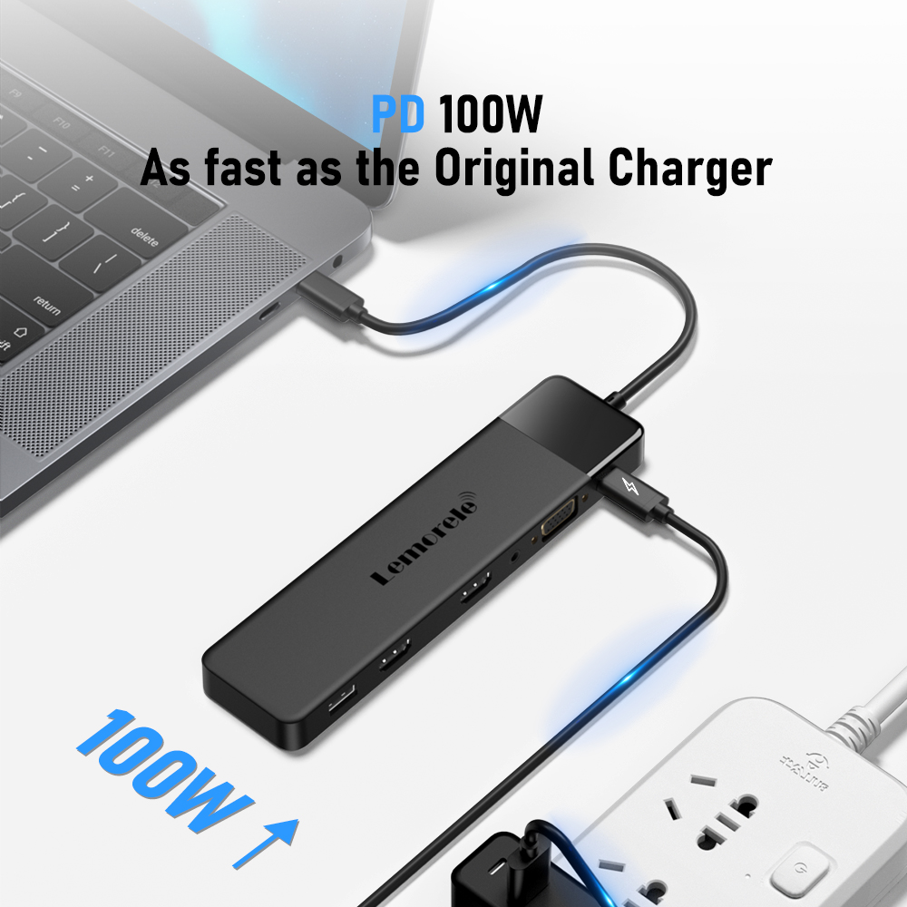 Lemorele 13-in-1 USB C HUB 4K3 - đánh giá và giá Desk Setup Usb Hub