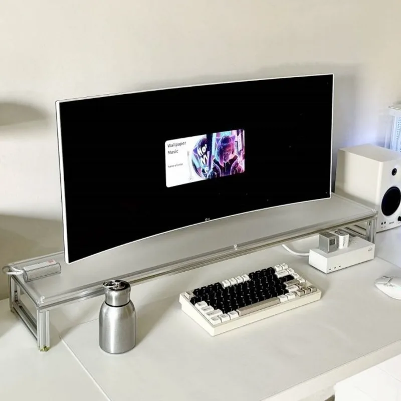 Aluminum Monitor Stand Acrylic - đánh giá và giá Desk Setup For Laptop And Monitor