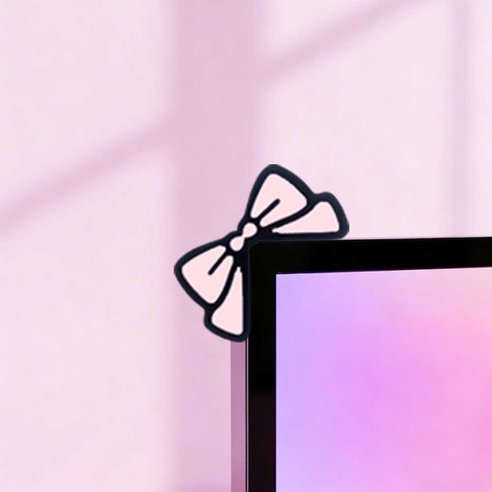 Cute Pink Bow Monitor Decor Ka - đánh giá và giá Desk Setup For Laptop And Monitor