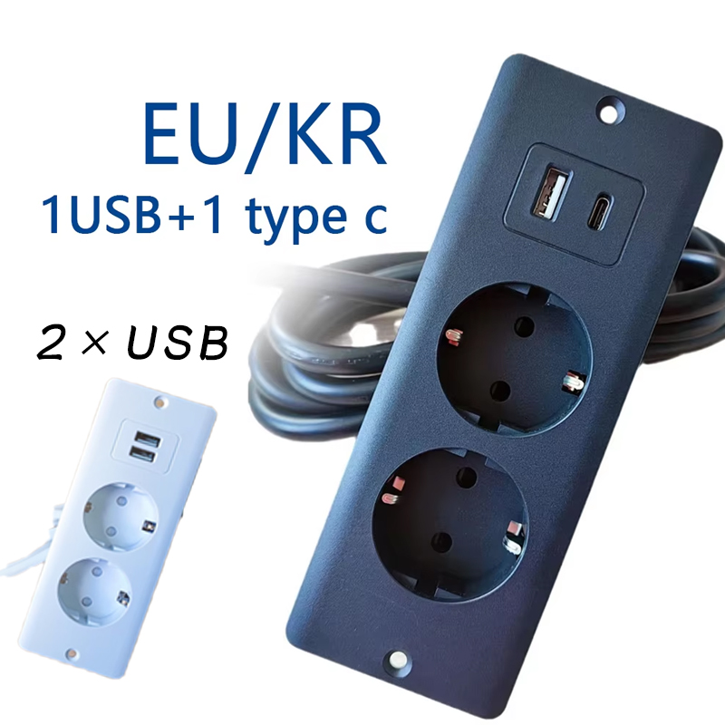 EU KR Table Recessed Sockets 2 - đánh giá và giá Desk Setup Usb Hub