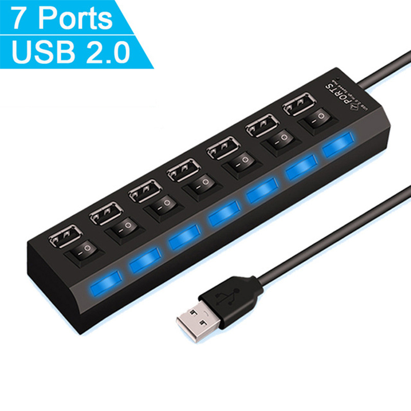 7 Port USB 2.0 Hub Splitter Fo - đánh giá và giá Desk Setup Usb Hub