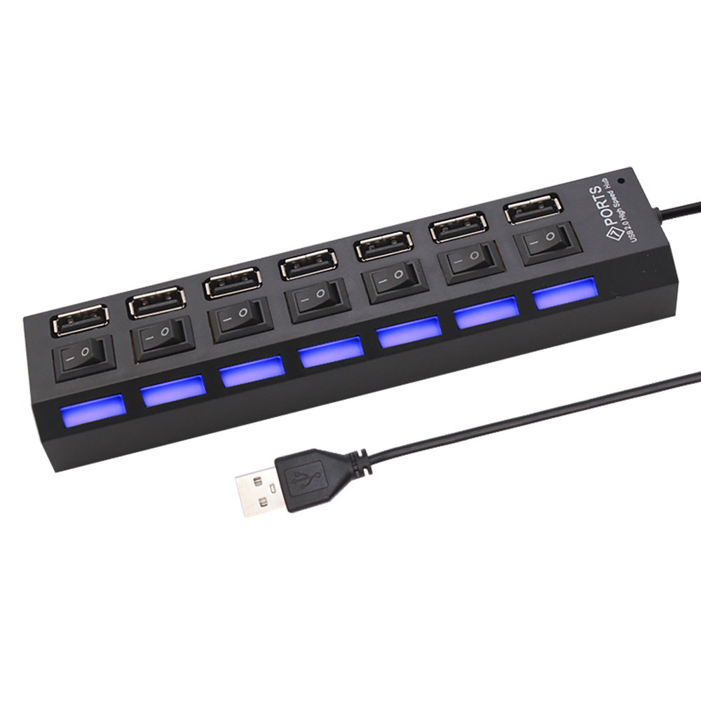 7 Port USB 2.0 Hub Splitter Fo - đánh giá và giá Desk Setup Usb Hub