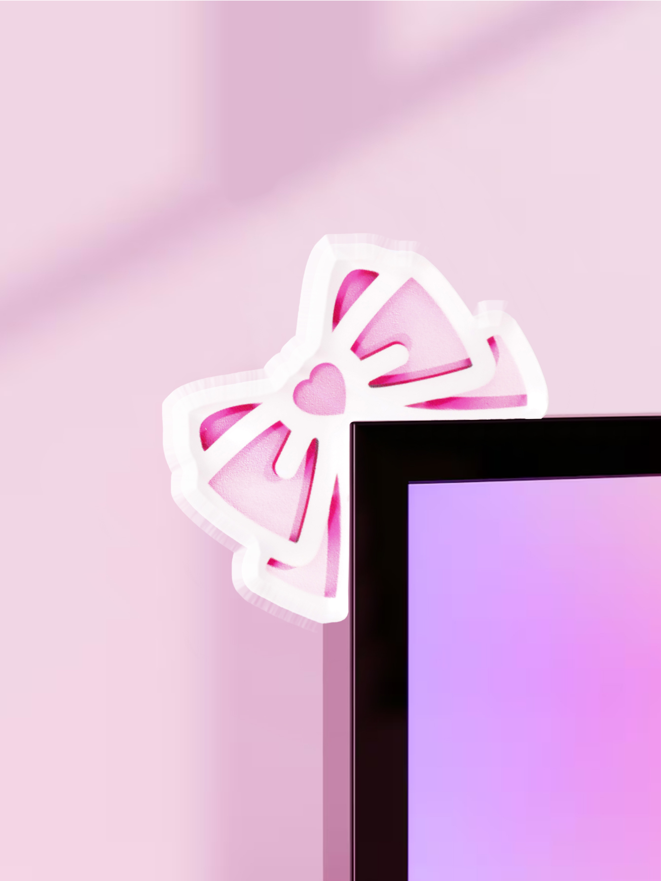 Kawaii Bow Monitor Decor Pink  - đánh giá và giá Desk Setup Pegboard