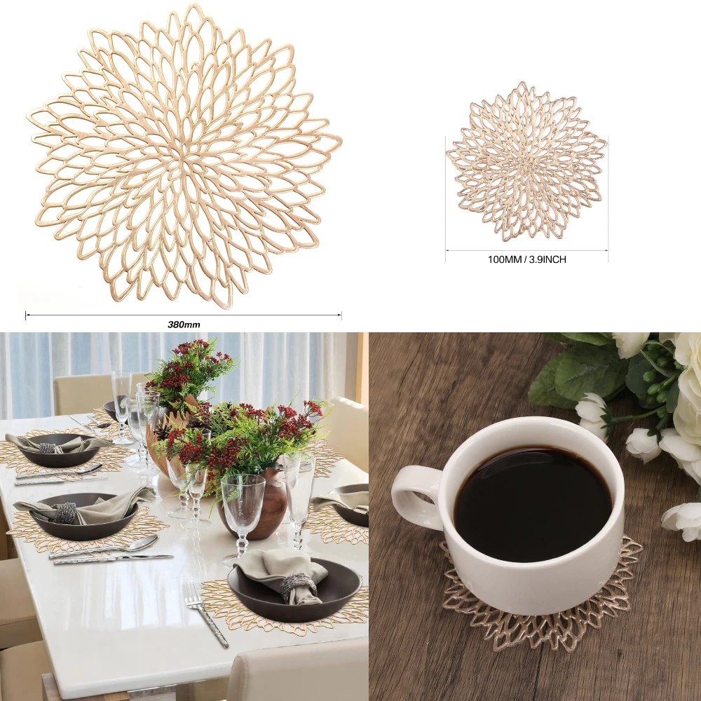 Set of 4 Metallic Placemats Se - đánh giá và giá Desk Setup Design