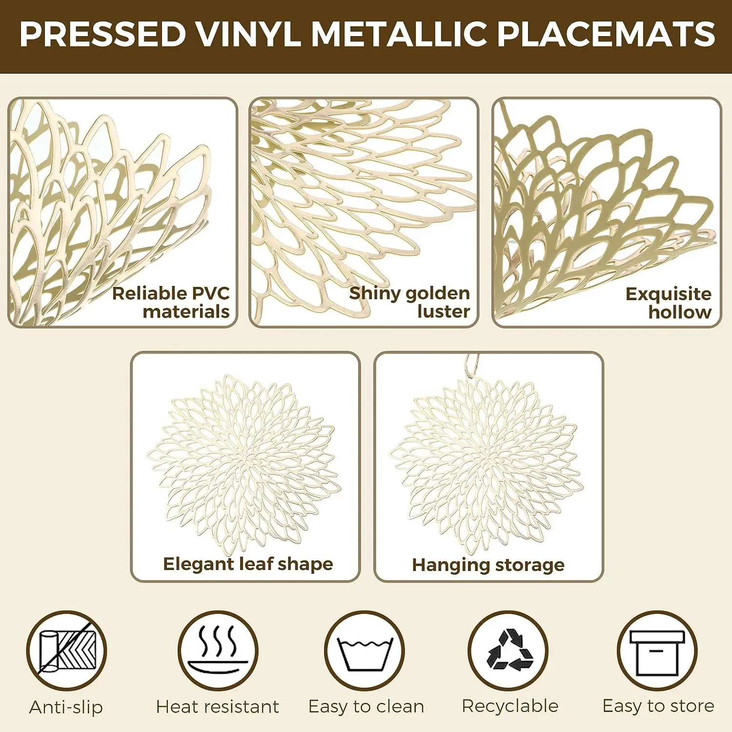 Set of 4 Metallic Placemats Se - đánh giá và giá Desk Setup Design