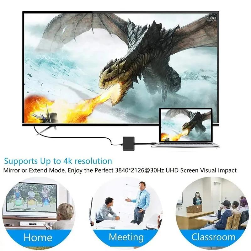 3 In 1 Type C to HDMI-compatib - đánh giá và giá Desk Setup Usb Hub