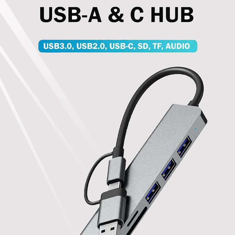 8 In 2 USB Type C HUB Docking  - đánh giá và giá Desk Setup Usb Hub