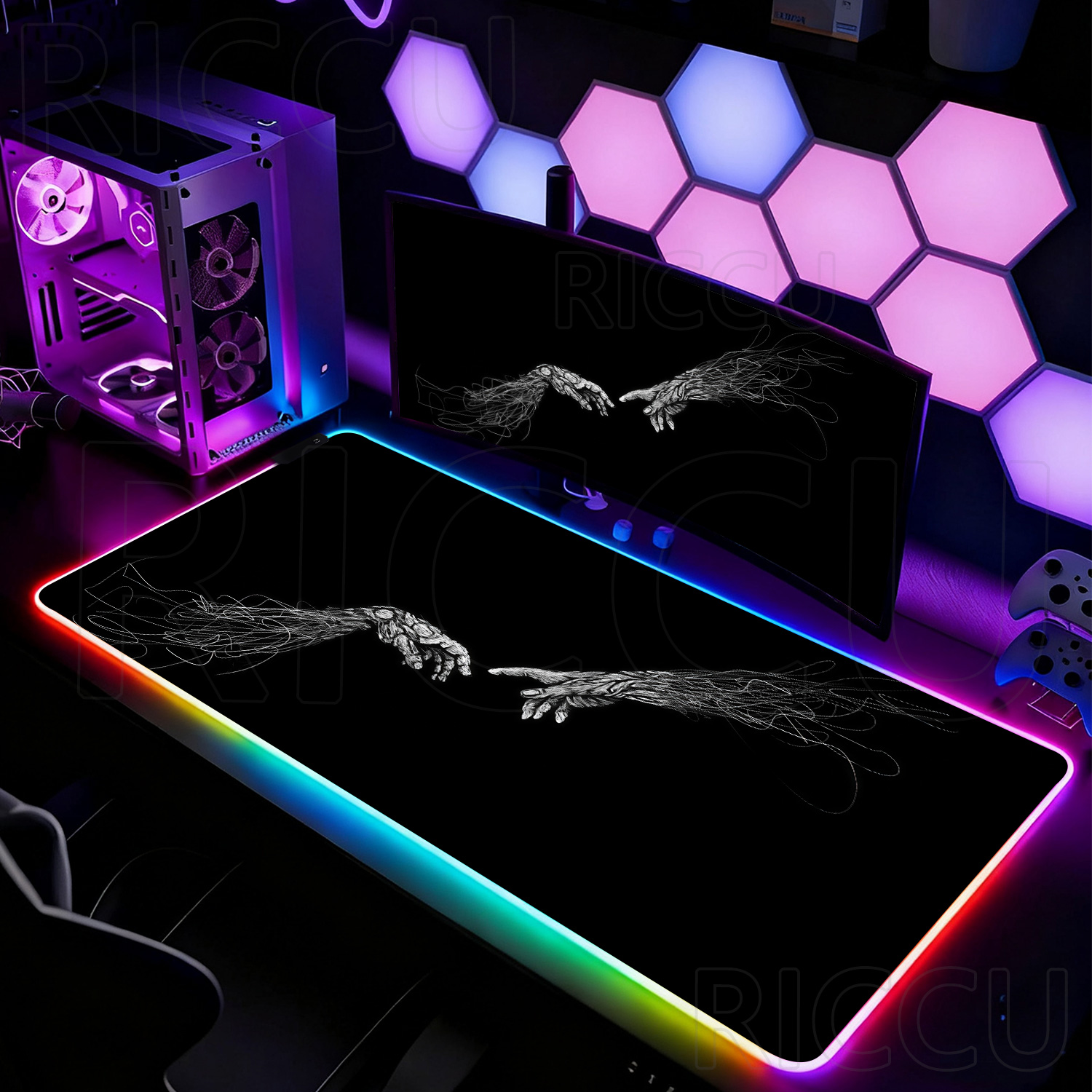 RGB XXL HD Large Black White G - đánh giá và giá Desk Setup Pc And Laptop